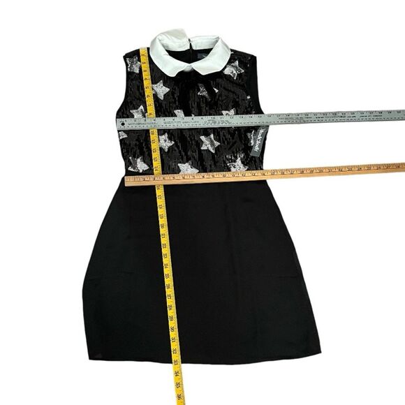 MODCLOTH Reigning Starlet A-Line Dress Black Silver Stars Sequined Bodice Size 8 - Picture 7 of 13